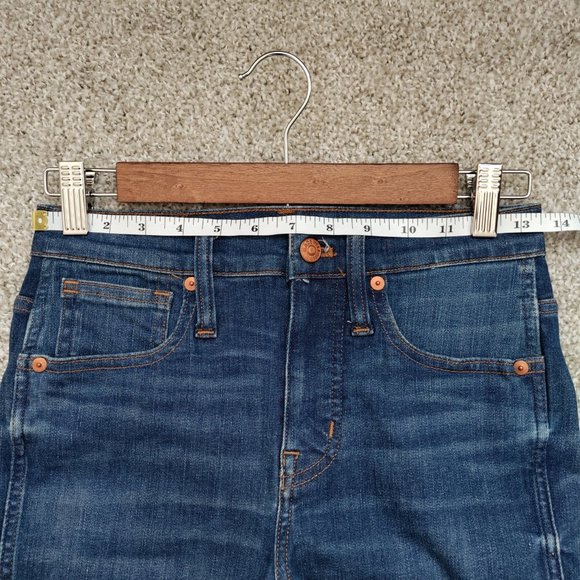 Madewell 9" High-Rise Skinny Jeans in Paloma Wash - Raw Hem Edition Size 25 - Picture 10 of 15